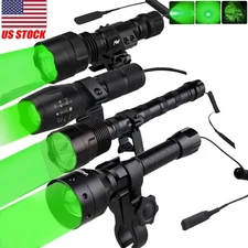 1200 yard Night Hunting Flashlight Green Light Torch LED Lens Coyote Hog Fox US