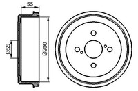 2X Bremstrommel Hinten Bosch 0 986 477 090 FÜR Toyota