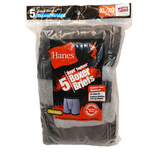 Hanes 5 Pack Boy's Comfort Soft Waistband Boxer Briefs Size XL Black Gray