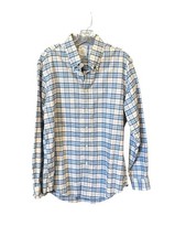 Brooks brothers regent dress shirt men L blue pink plaid button down non iron