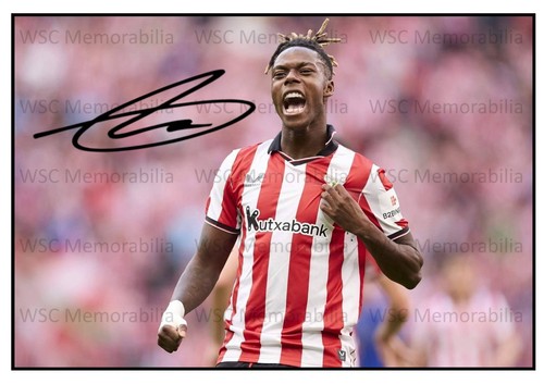 11667. Nico Williams Signed Pictures A4 Prints Athletic Bilbao Spain