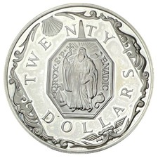 1985 British Virgin Islands $20 Proof Silver Coin NA295