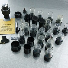 Lotto scatola copriobiettivo microscopio Carl Zeiss Jena RMS 20mm + attacco ☆☆☆