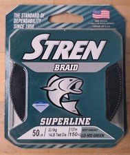 Línea de pesca Stren Braid Superline 50 lb prueba baja visibilidad verde 150 yardas