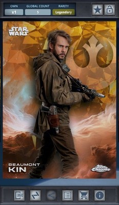 Beaumont Kin Gold 50cc Legendary Star Wars Card Trader Chrome Sapphire