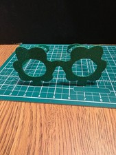 St Patrick's Costume Irish leprechaun Clover Shamrock Eye Glasses Green Glitter