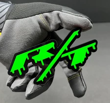 "RT" DRIPPING Fender Tailgate Emblems GREEN 3D Acrylic Badges  Aggressive Racing