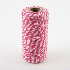 10 Metres 2mm Cotton Cord Pink White Baker Yarn Decorative Cord C221
