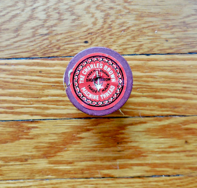 Antique The Charles Brown Machine Thread Wooden Spool No. 30 Pure Linen