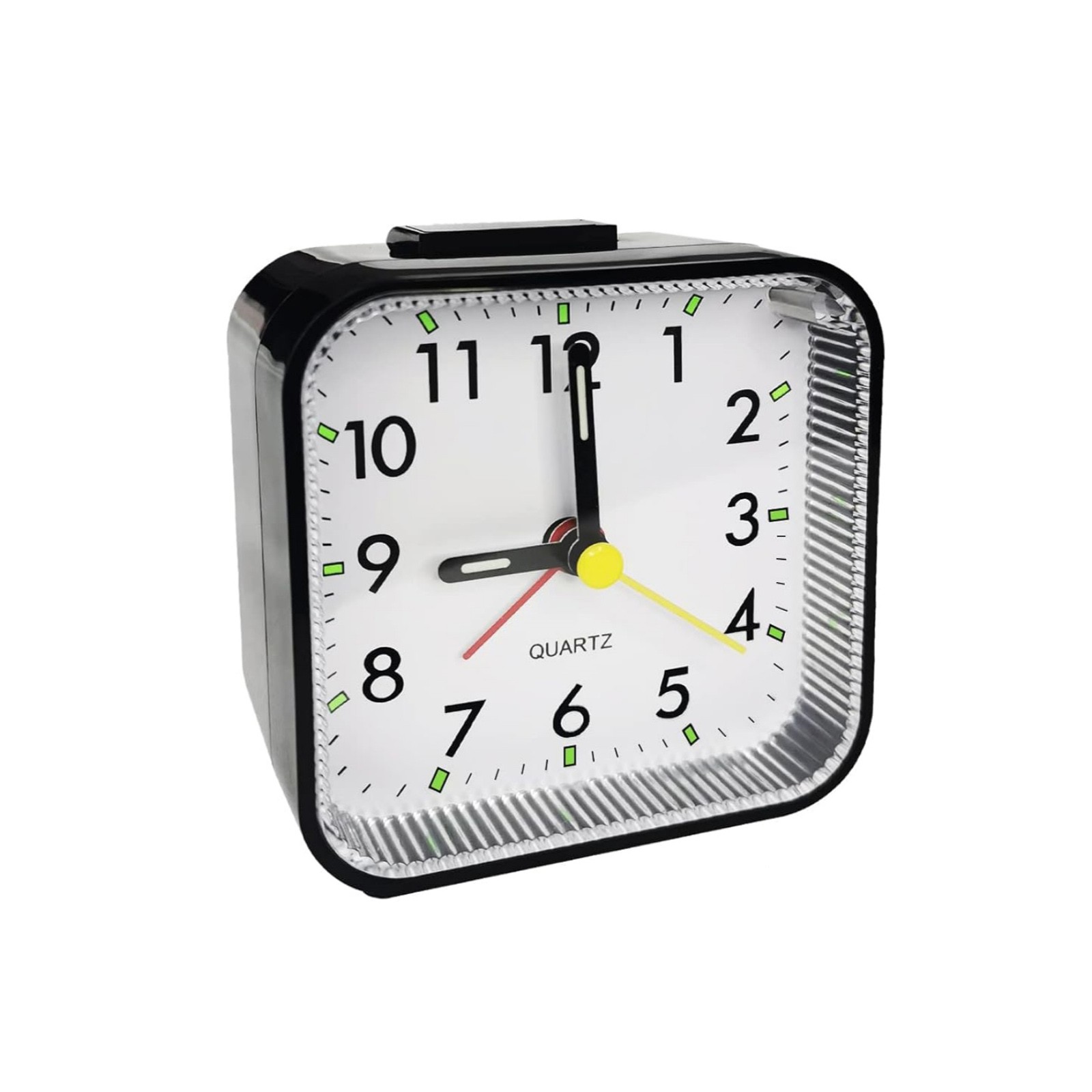 LED Analog Desk Alarm Clock Nightlight Snooze Battery Powered Quiet Operation
