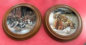 2 Framed Cocker Spaniel Plates by Jim Lamb limited edition