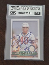 MIKE ALSTOTT ROOKIE GENUINE CERTIFIED AUTHENTIC AUTOGRAPHED FOOTBALL CARD CAS