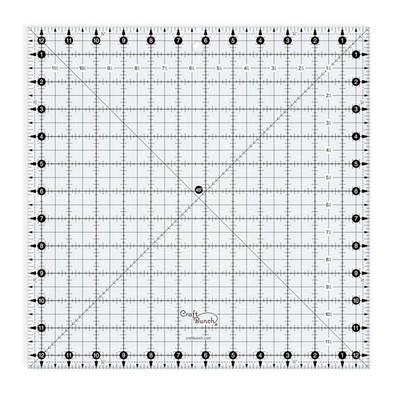 Craft Bunch - Non-Slip Square Quilt Template Ruler 12.5'' x 12.5'', Clear 