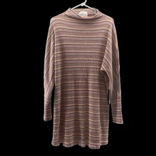 Sadie Sage Shift Dress Size Large Multicolor Striped Long Sleeve Bohemian New