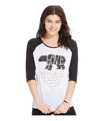 Pretty Rebellious Clothing Womens LOVE Republic Graphic T-Shirt
