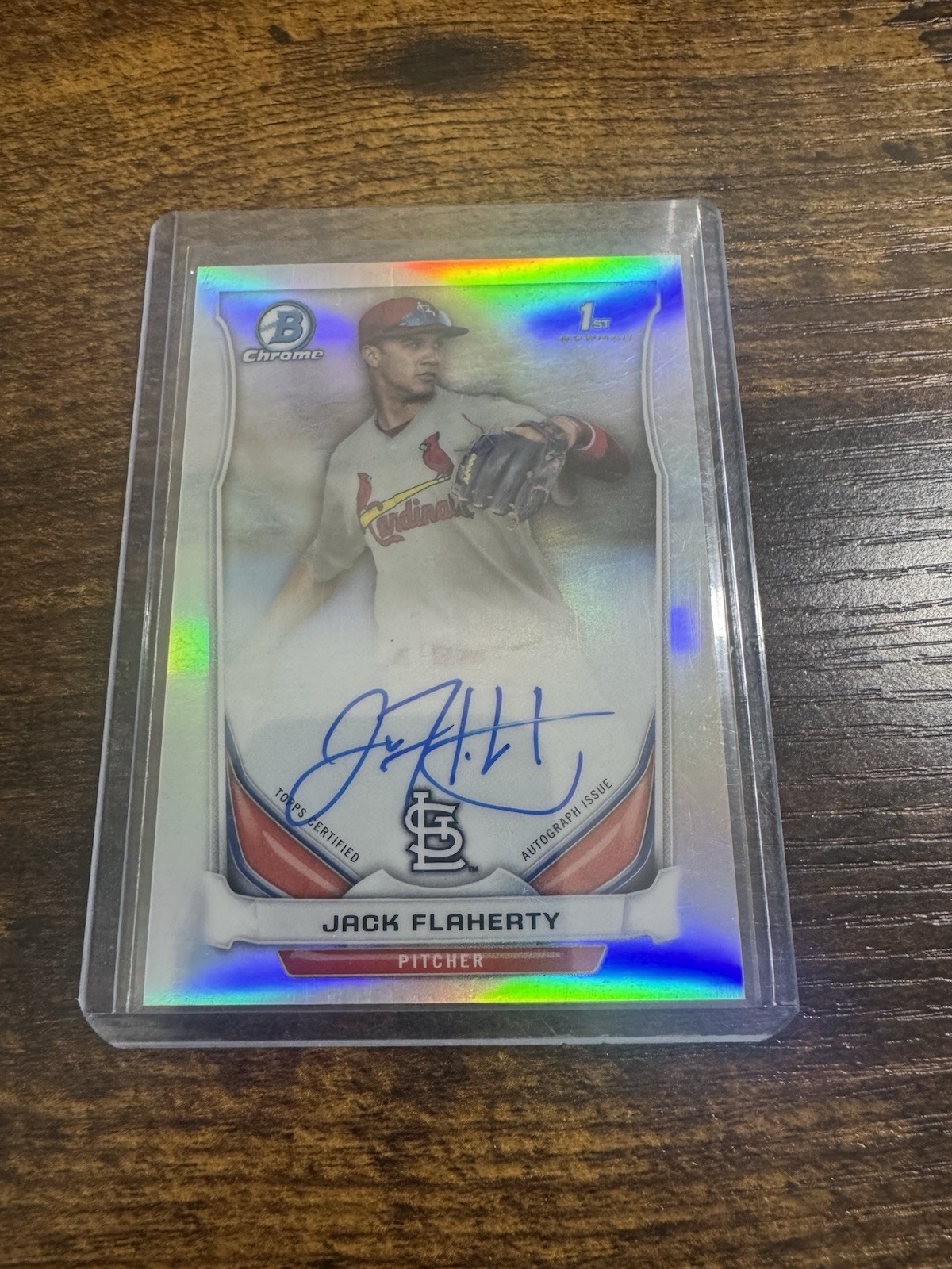2014 Bowman Draft Chrome 1st Autograph Jack Flaherty #BCA-JF Refractor Rookie