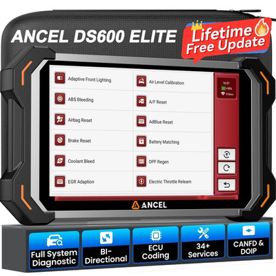 ANCEL DS600 Elite Pro Bidirectional Car OBD2 Scanner Diagnostic Tool ECU Coding