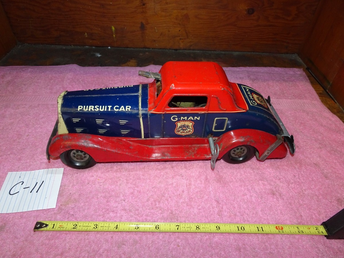 MARX WIND UP G-MAN PURSUIT CAR GANGSTER POLICE WYANDOTTE