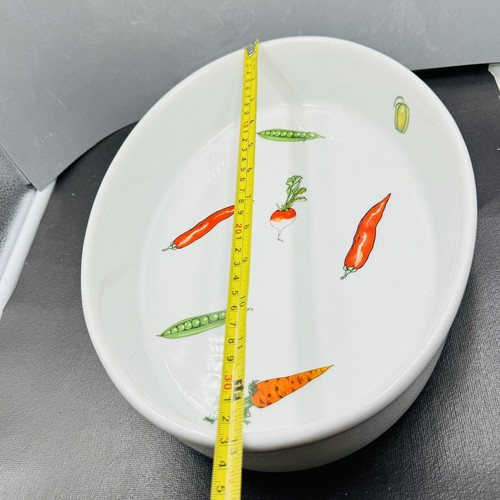 Vintage Ceramic Seafood Casserole Pasta Baking Dish 13” Veggie Vegetable Design - Picture 7 of 9