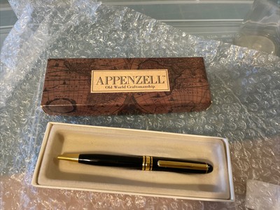 Vintage Appenzell Black With Gold Ball Point Pen NOS