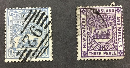 QUEENSLAND 1880's-90's: F Used "Newspapers and Parcels" issues, (W27)