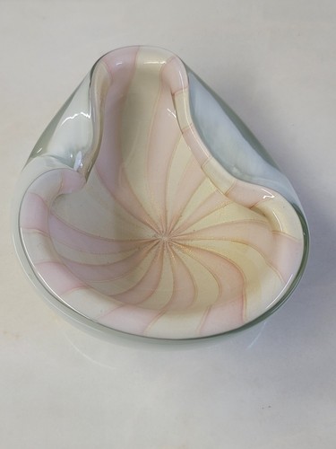 Murano Circus Tent Swirl Bowl Pink Barbini (80) - Picture 18 of 24