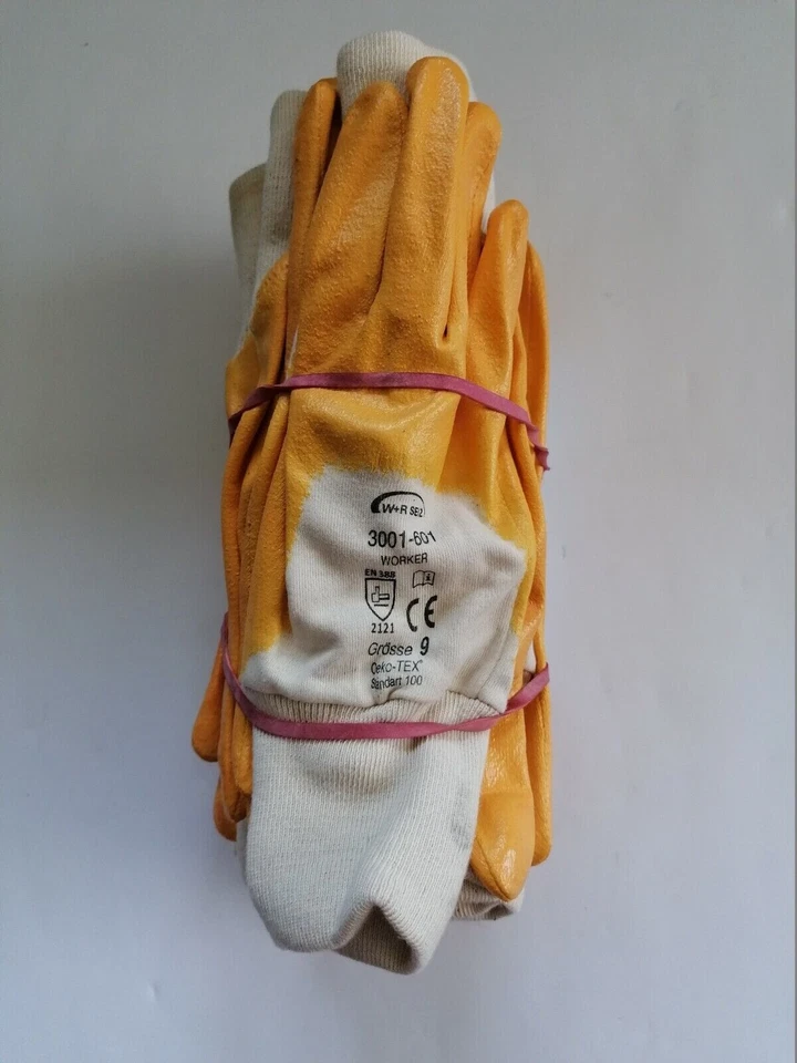 8 Paar W+R Seiz 3001-602 WORKER Orange Handschuhe Arbeitshandschuhe Große 9 - Bild 4 von 4