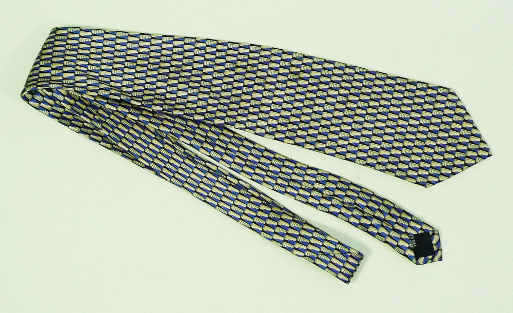 Stafford Pink & Blue Geometric Pattern Silk Tie