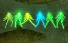 90 Jigs-6 pkgs-1" GLOW Baits Wiggler Mini Plastic Ice Fishing Crappie Panfish