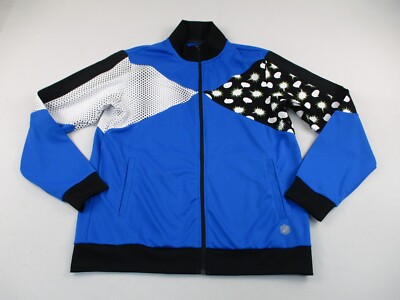 Asics Jacket Men's Size Large Blue Zip Sports Track Athletic