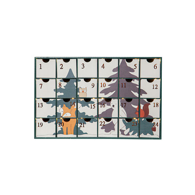 Star Trading  Beleuchteter Weihnachtskalender ,Forest Friends' aus Holz, Tiermot