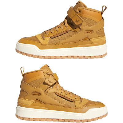 Adidas Originals FORUM BOOT UNISEX High-Top Trainers Shoes. Color: Brown/Cream