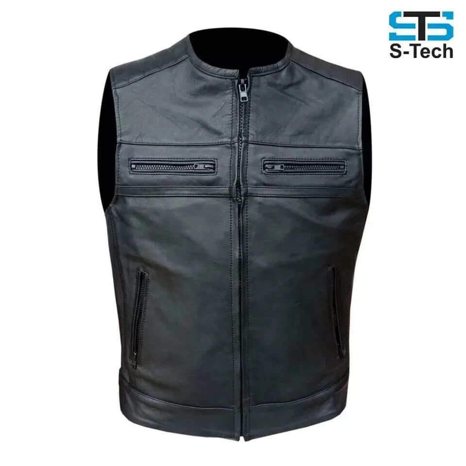 Gilet in pelle di agnello 100%, gilet in pelle marrone, gilet morbido