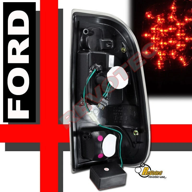 Faros proyectores halo negros para camioneta Ford F150 1997-2003 + luces traseras LED Foto 4 de 4