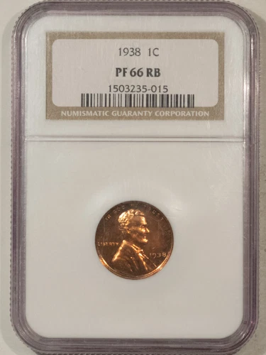 1938 PROOF LINCOLN CENT - NGC PF-66 RB
