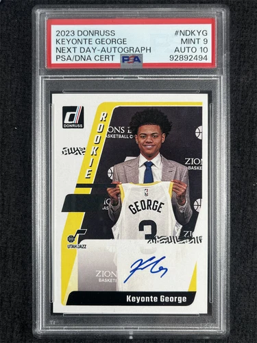 2023-24 Panini Donruss Keyonte George RC Next Day Auto Case Hit SSP PSA 10/9