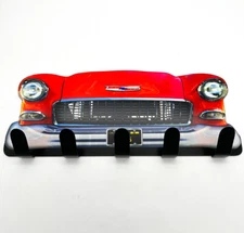 Red 1955 Chevy Bel Air Front End Grille Sign Key Hook Coat Rack Holder Hanger