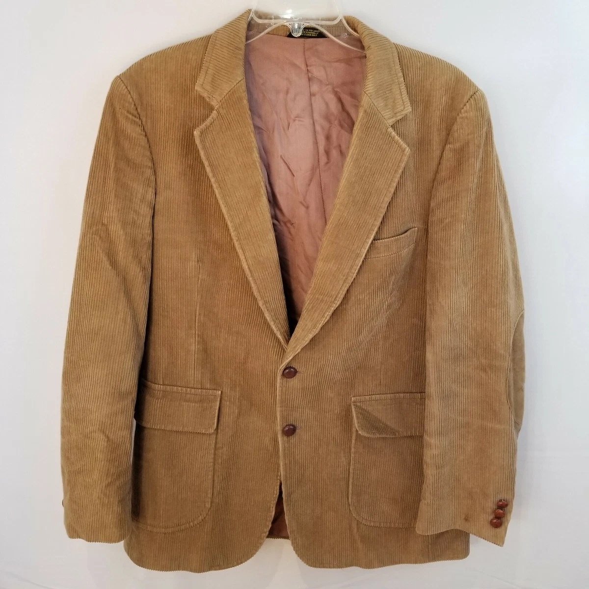 Men s Shop Tan Corduroy Sport Coat Blazer Jacket Leather Elbow