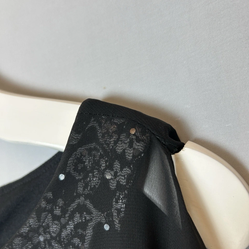 Vestido de noche Ronni Nicole para mujer 8 negro blanco funda de encaje negro mantón transparente Foto 4 de 4