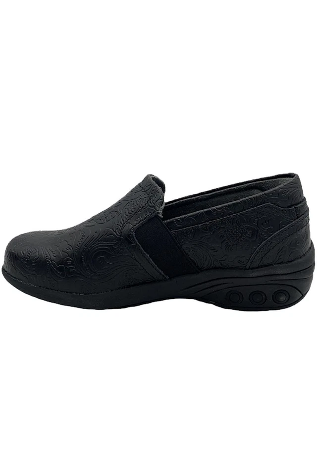 Zapatos antideslizantes de cuero Therafit Annie negros en relieve Foto 2 de 4