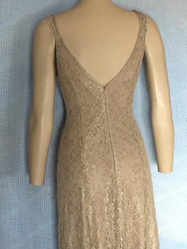Tan Elegant Lace Casual, Beach, Western Wedding Attendant Dress, XXXL - Picture 7 of 11