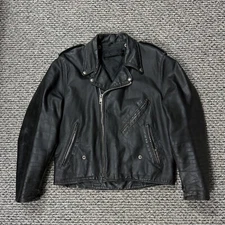 Vintage Harley Davidson AMF Leather Jacket Mens 42 Biker Motorcycle 80s Grunge