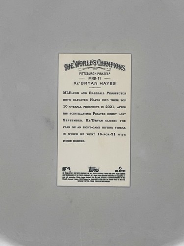2021 Topps Allen and Ginter Mini Rookie Design Variations #MRD11 Ke'Bryan Hayes - Afbeelding 2 van 2