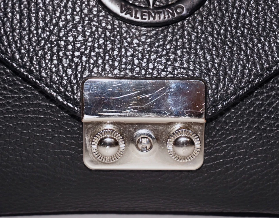 VALENTINO Small Black Leather MARIO VALENTINO SPA Crossbody Shoulder Bag ITALY - Image 4 of 4