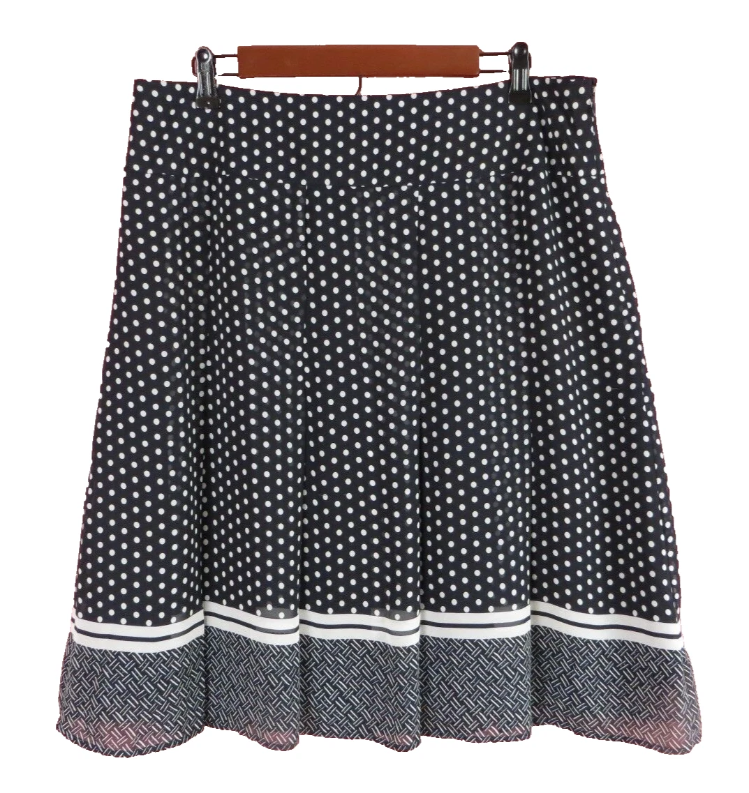 Jupe Plissée Jones Wear Woman Taille 10 - Motif Pois Bleu Et Ivoire, Occasion En Excellent état