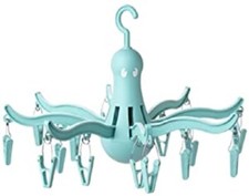 NEW Aqua Blue OCTOPUS CLOTHER HANGER DRYER W/ CLIPS Swedish Retailer