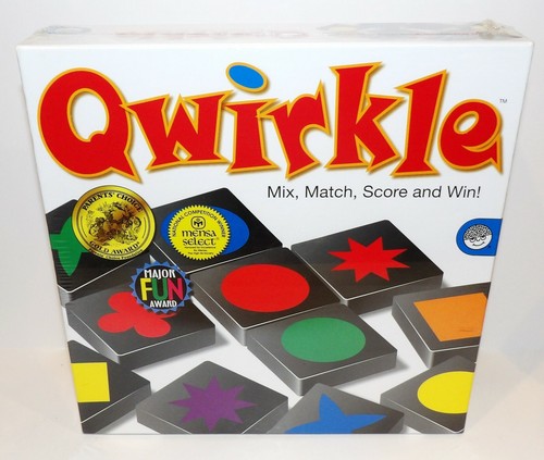 GIOCO DA TAVOLO NUOVO CON SCATOLA MENSA QWIRKLE MINDWARE STRATEGIA MIX AND MATCH PIASTRELLE LEGNO
