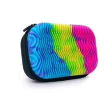 ZIPIT Rainbow Wavy Silicone Top Pencil Box for Kids, Elementary School Box