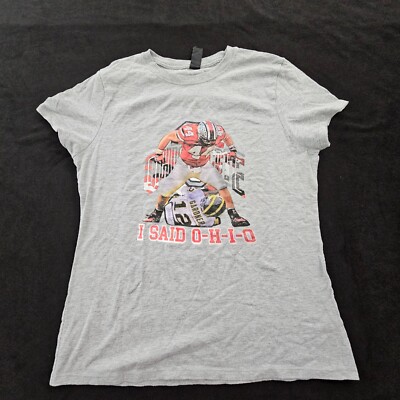OSU I Said O-H-I-O Gray Short Sleeve Cotton Blend T-Shirt Women's L