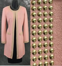 NEW BEAUTIFUL St John collection jacket knit pink embellished suit blazer 4